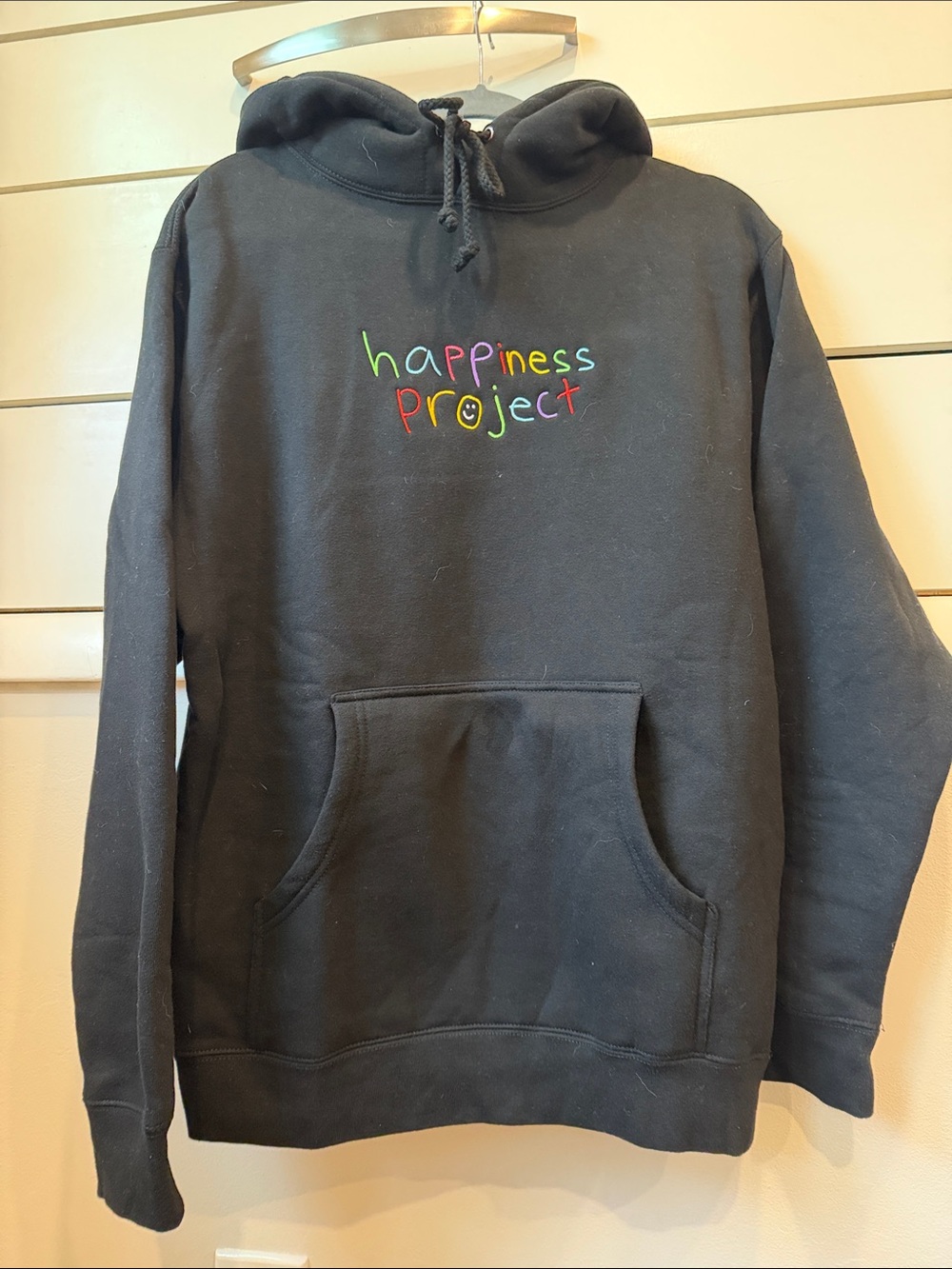Happiness Project Black Zip-Up Hoodie